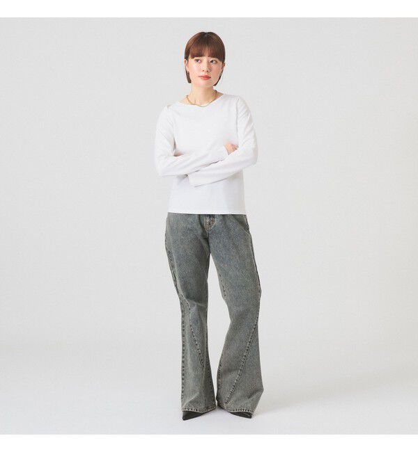 Ray BEAMS 「ショルダー オープン ロングスリーブ Tシャツ」|Tシャツ・カットソー|