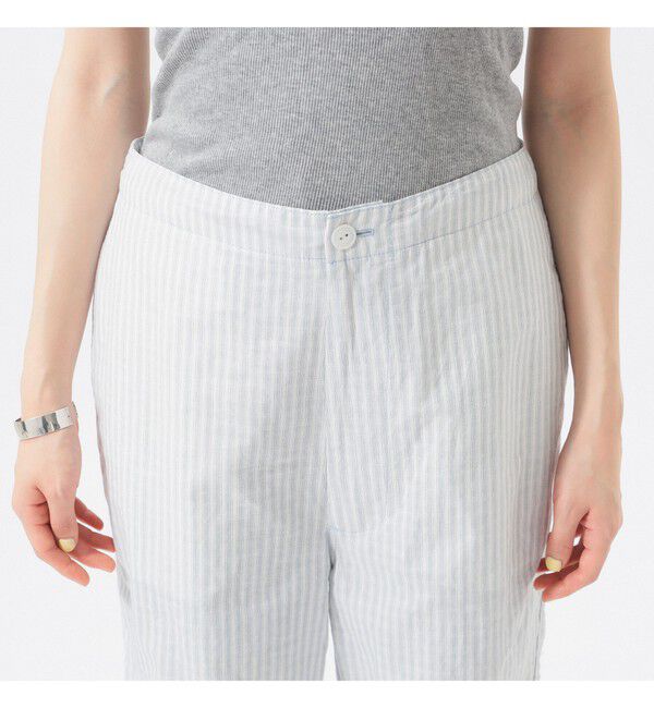 BEAMSBOY「チェック ストライプ ヘムコード パンツ」|チノ|