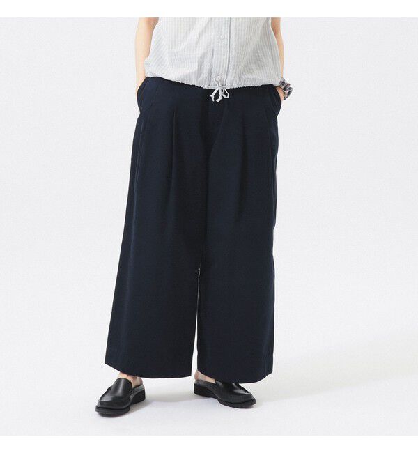 BEAMSBOY「ワイド タック チノ パンツ」|チノ|D.NAVY