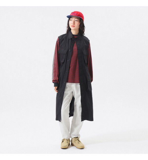 BEAMSBOY「ミリタリー ノースリーブ ワンピース」|ワンピース|BLACK