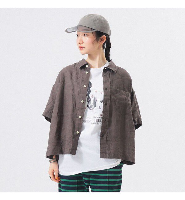 BEAMSBOY「リネン ソリッド ショートスリーブ」|シャツ・ブラウス|SMOKE