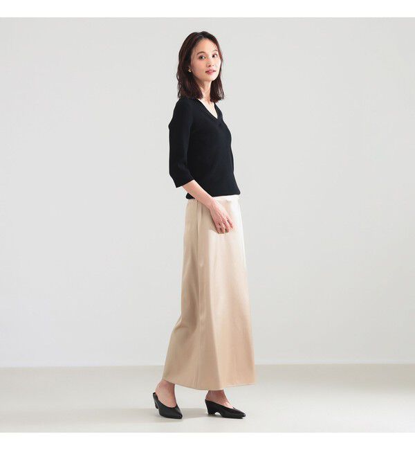 Demi-Luxe BEAMS 「トリアセ ポリエステル フラットサテン スカート」|スカート|