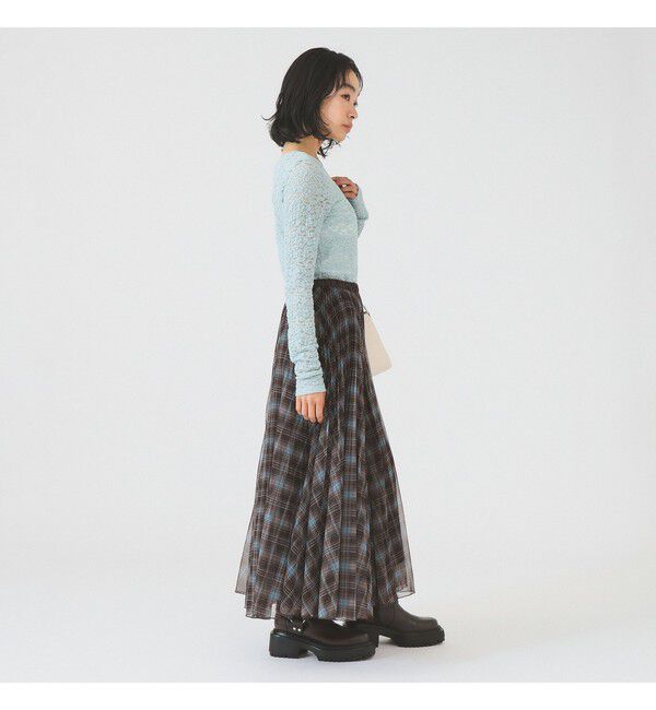 Ray BEAMS 「チュール チェック プリーツ スカート」|スカート|