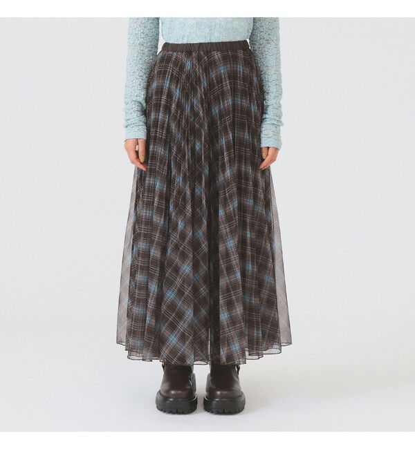 Ray BEAMS 「チュール チェック プリーツ スカート」|スカート|