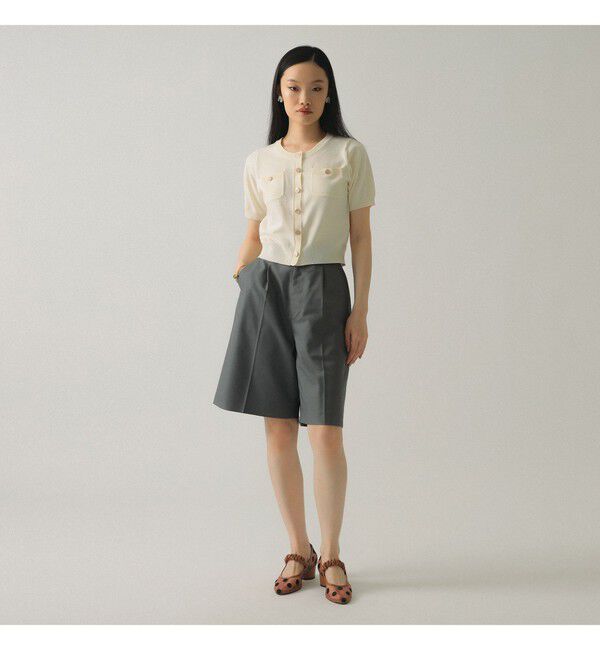 Ray BEAMS 「メタルボタン ハーフスリーブ カーディガン」|ニット・セーター|