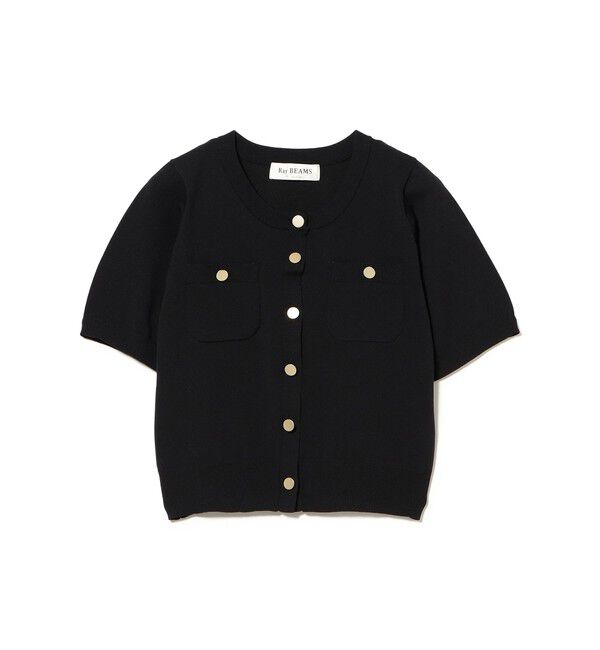 Ray BEAMS 「メタルボタン ハーフスリーブ カーディガン」|ニット・セーター|