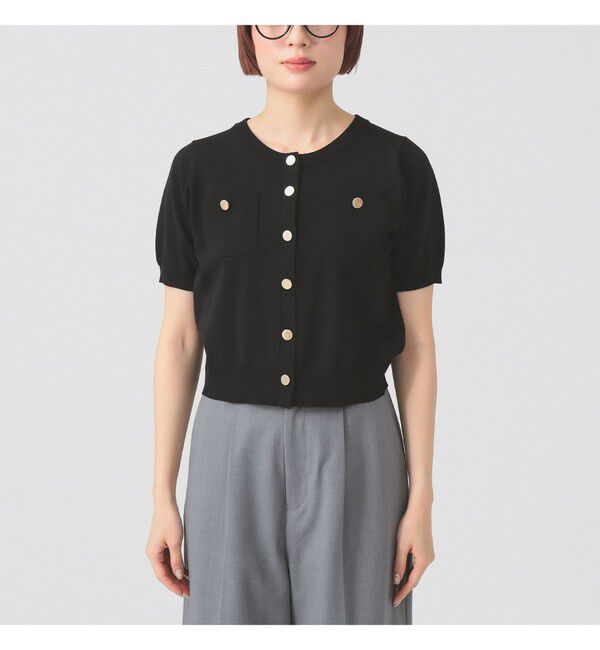 Ray BEAMS 「メタルボタン ハーフスリーブ カーディガン」|ニット・セーター|
