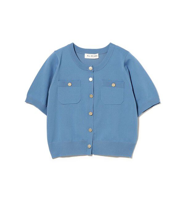 Ray BEAMS 「メタルボタン ハーフスリーブ カーディガン」|ニット・セーター|