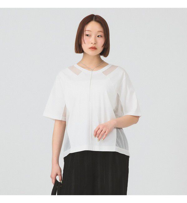 Ray BEAMS 「シアー キリカエ クルーネック Tシャツ」|Tシャツ・カットソー|