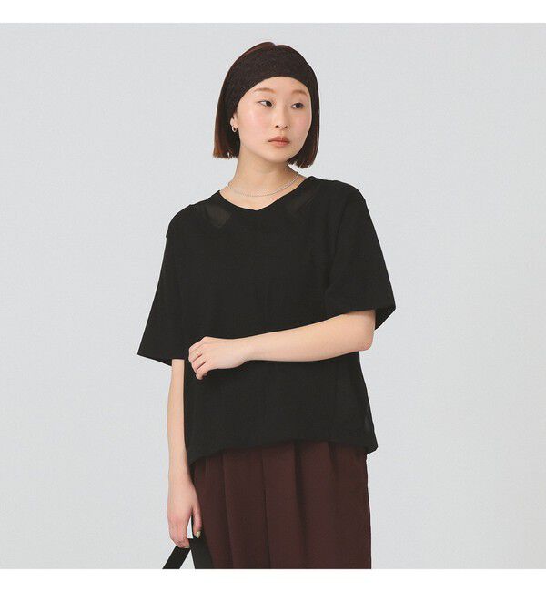 Ray BEAMS 「シアー キリカエ クルーネック Tシャツ」|Tシャツ・カットソー|