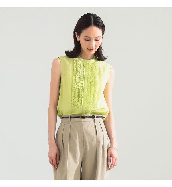 Demi-Luxe BEAMS 「レーヨンリネン フリルヨーク ブラウス」|シャツ・ブラウス|