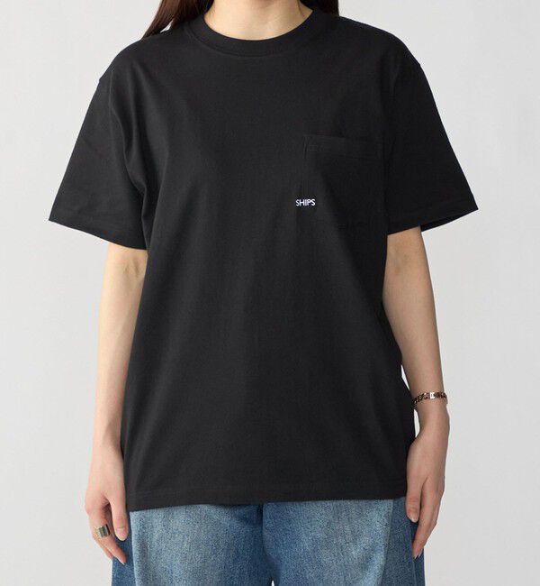 SHIPS「【累計販売数18万枚突破!!】【WEB限定】SHIPS: マイクロ SHIPSロゴ ポケット Tシャツ」|Tシャツ・カットソー|