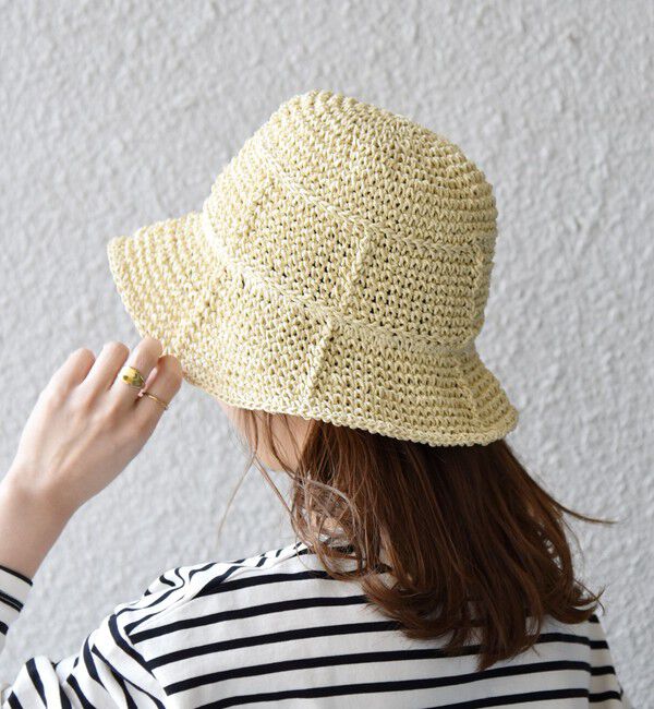 SHIPS any「【WEB限定】SHIPS any: 透かし編み ペーパー バケット ハット」|ハット|
