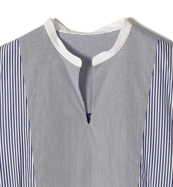 SHIPS for women「〈手洗い可能〉コットンストライプMIXワンピース◇」|ワンピース|