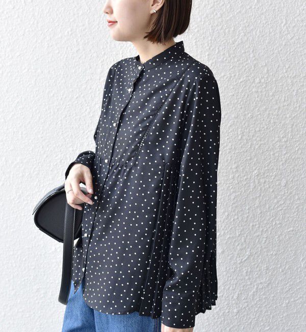 SHIPS for women「【WEB限定】〈手洗い可能〉ストレッチ ジョーゼット プリーツ ブラウス」|シャツ・ブラウス|