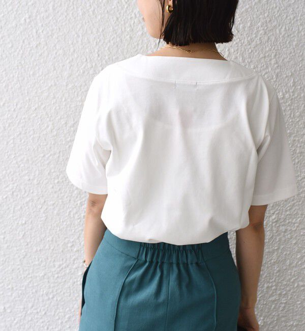 SHIPS for women「《予約》【WEB限定】〈ネックが選べる2サイズ展開〉オーガニックコットン バリエーションネック TEE」|Tシャツ・カットソー|