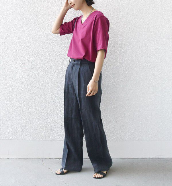 SHIPS for women「《予約》【WEB限定】〈ネックが選べる2サイズ展開〉オーガニックコットン バリエーションネック TEE」|Tシャツ・カットソー|