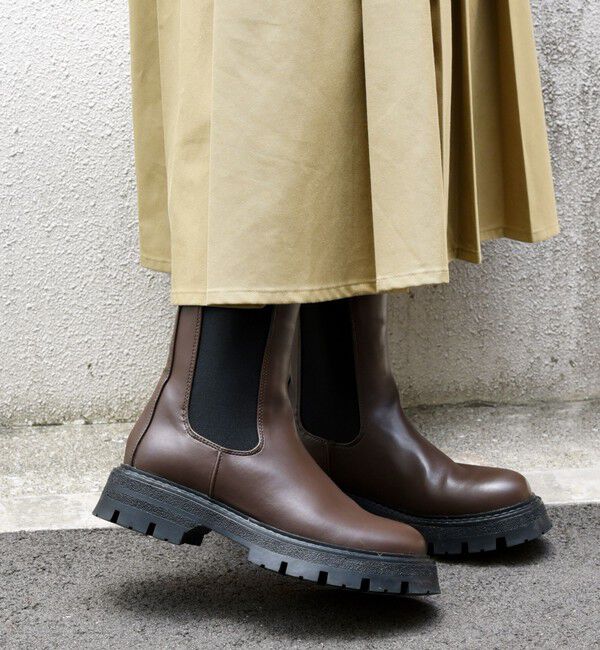 SHIPS any「【WEB限定】SHIPS any: トラックソール サイドゴア ブーツ 24FW」|ショートブーツ|