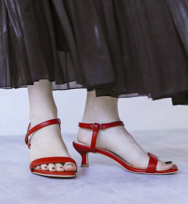 quaranciel「quaranciel: ストラップ ヒール サンダル」|サンダル|レッド