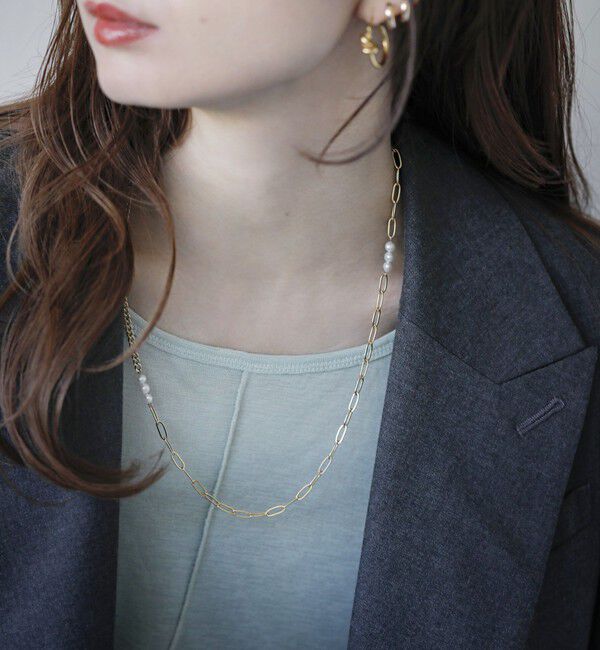 quaranciel「quaranciel: パール デザイン ロング ネックレス」|ネックレス|ホワイト