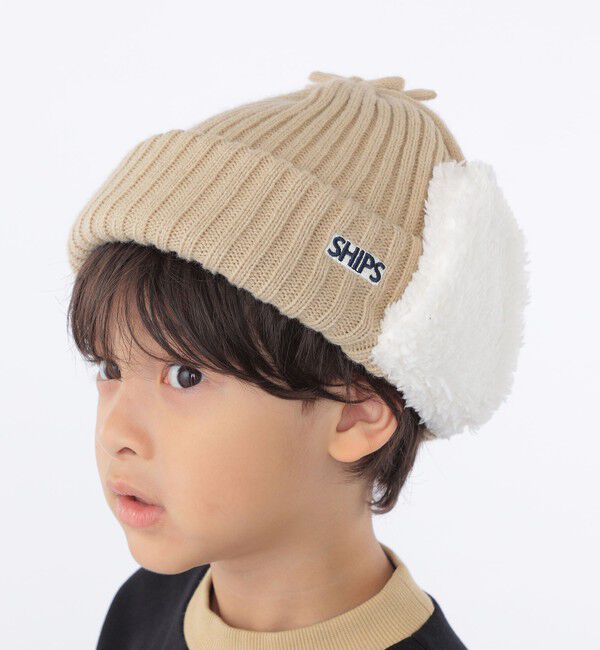 SHIPS KIDS「SHIPS KIDS:フェイクファー フラップ ワッチ」|ニット帽|