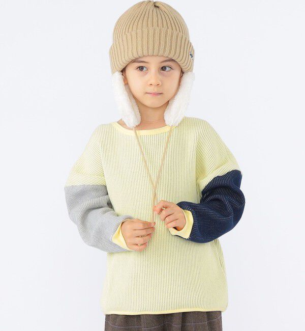 SHIPS KIDS「SHIPS KIDS:フェイクファー フラップ ワッチ」|ニット帽|