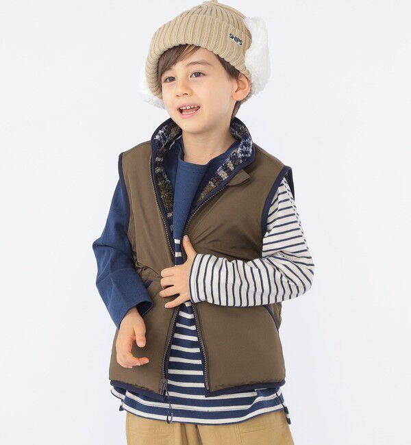 SHIPS KIDS「SHIPS KIDS:フェイクファー フラップ ワッチ」|ニット帽|