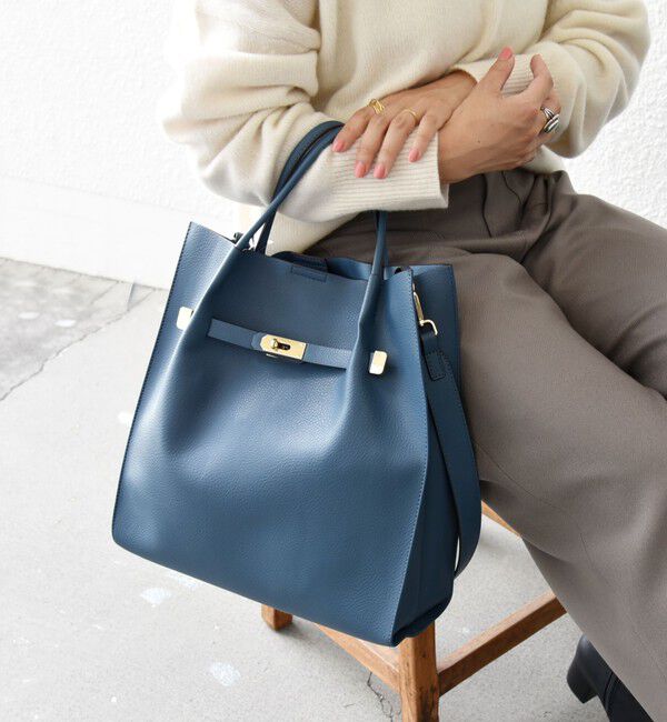 SHIPS any「《一部追加予約》SHIPS any: A4 メタル フィッティング トート バッグ」|トートバッグ|ブルー