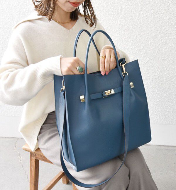 SHIPS any「《一部追加予約》SHIPS any: A4 メタル フィッティング トート バッグ」|トートバッグ|