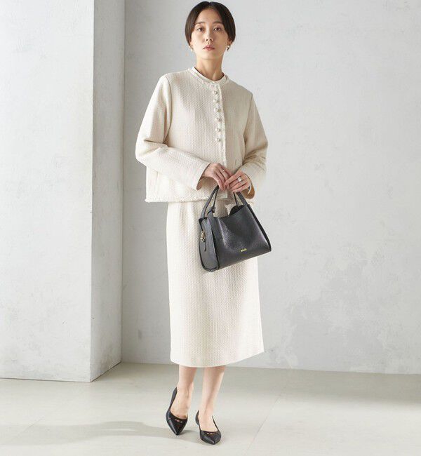 SHIPS for women「〈セレモニー対応可〉スラブ ツイード ノーカラー ジャケット（セットアップ対応）」|ノーカラージャケット|