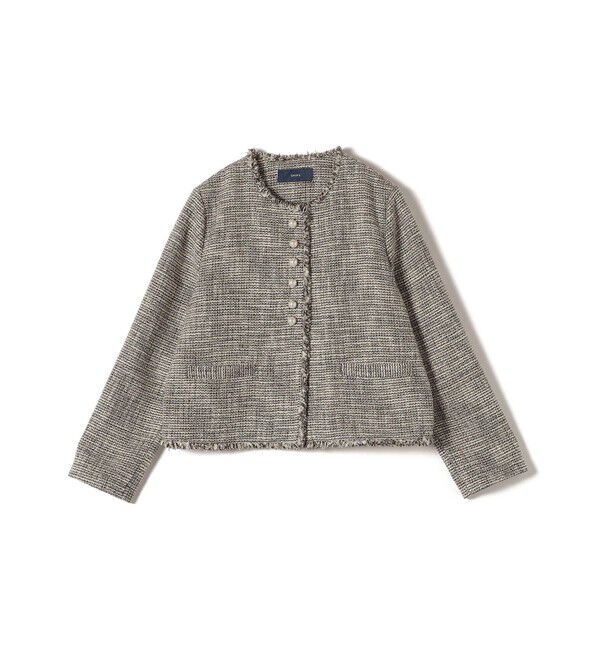SHIPS for women「〈セレモニー対応可〉スラブ ツイード ノーカラー ジャケット（セットアップ対応）」|ノーカラージャケット|