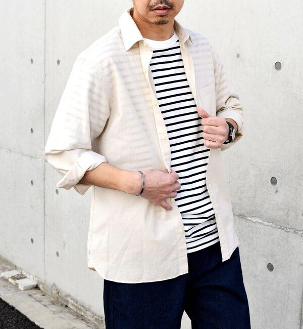 SHIPS any「SHIPS any: 〈洗濯機可能〉コットン / リネン ７分袖 レギュラー シャツ 24SS◇」|シャツ・ブラウス|