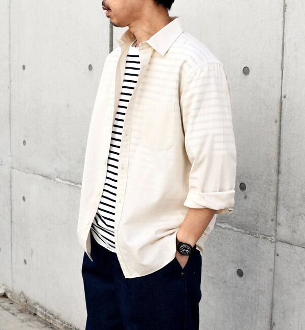 SHIPS any「SHIPS any: 〈洗濯機可能〉コットン / リネン ７分袖 レギュラー シャツ 24SS◇」|シャツ・ブラウス|