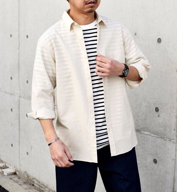 SHIPS any「SHIPS any: 〈洗濯機可能〉コットン / リネン ７分袖 レギュラー シャツ 24SS◇」|シャツ・ブラウス|