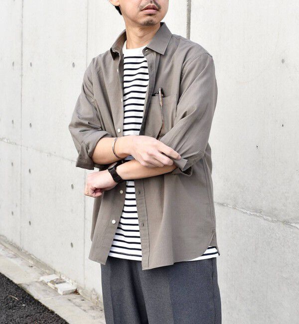 SHIPS any「SHIPS any: 〈洗濯機可能〉コットン / リネン ７分袖 レギュラー シャツ 24SS◇」|シャツ・ブラウス|