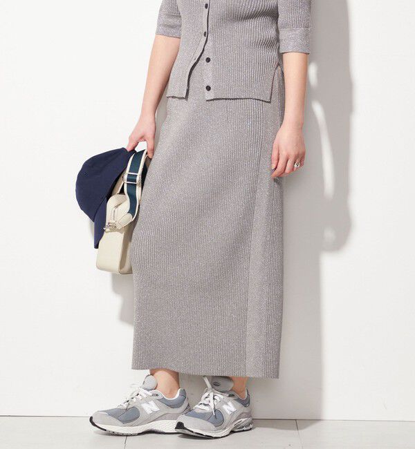 SHIPS for women「【WEB限定】〈手洗い可能〉ラメ リブ ニット スカート」|スカート|