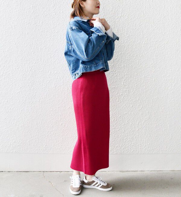 SHIPS for women「【WEB限定】〈手洗い可能〉ラメ リブ ニット スカート」|スカート|