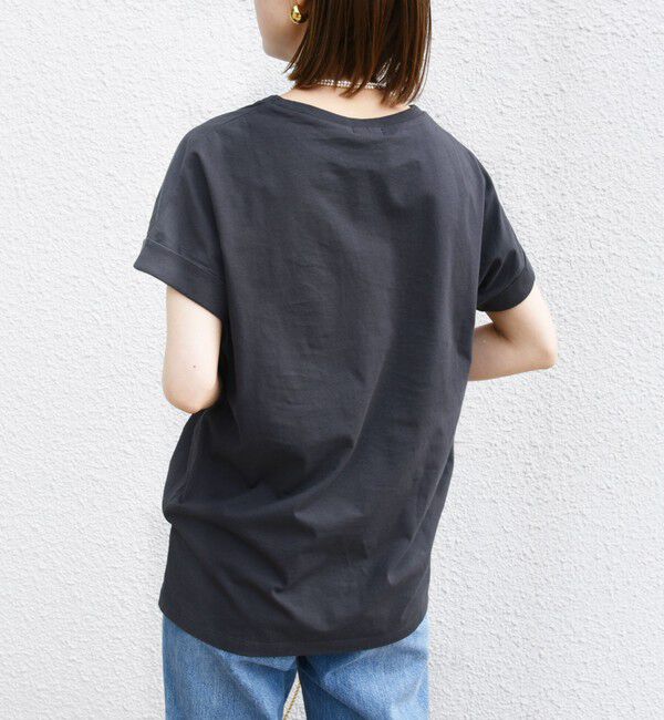 SHIPS for women「【WEB限定】〈手洗い可能〉フラワー 箔 プリント ロゴ TEE」|Tシャツ・カットソー|