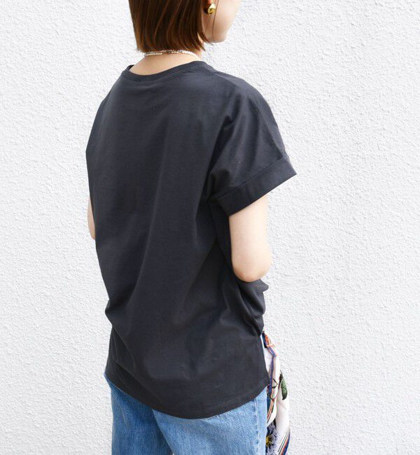 SHIPS for women「【WEB限定】〈手洗い可能〉フラワー 箔 プリント ロゴ TEE」|Tシャツ・カットソー|