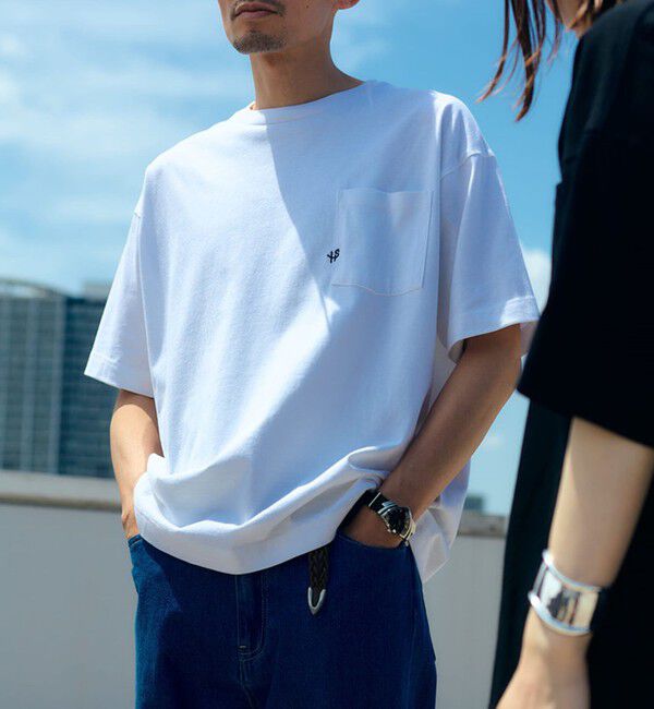 SHIPS「【WEB限定】SHIPS:〈汗染み防止加工〉ワンポイントロゴ ビッグシルエットヘビーウェイトTシャツ」|Tシャツ・カットソー|