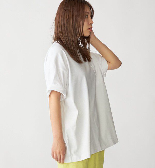 SHIPS「【WEB限定】SHIPS:〈汗染み防止加工〉ワンポイントロゴ ビッグシルエットヘビーウェイトTシャツ」|Tシャツ・カットソー|