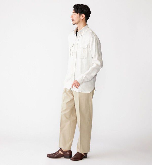 SHIPS「【SHIPS別注】GUY ROVER: リネン キャンバス サファリシャツ」|シャツ・ブラウス|