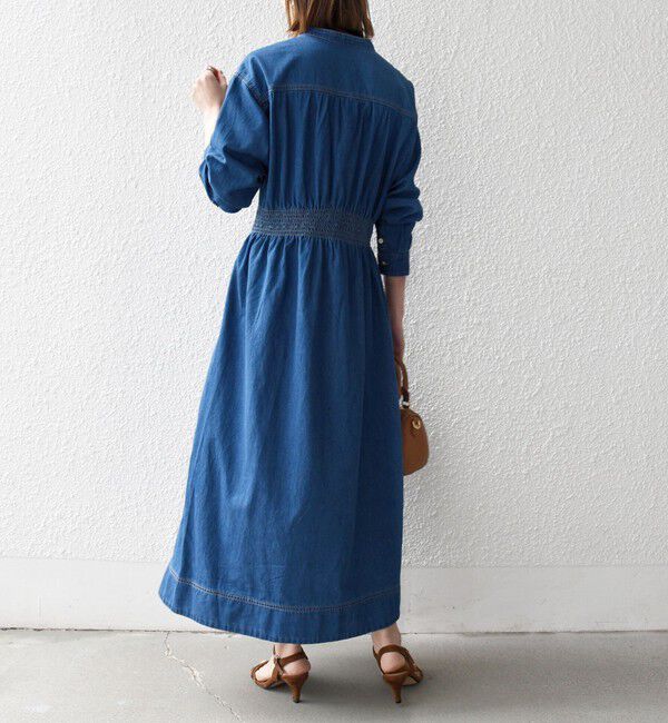 SHIPS any「SHIPS any: シャーリング デニム ポケット ワンピース ［SHIPS any DENIM］」|ワンピース|