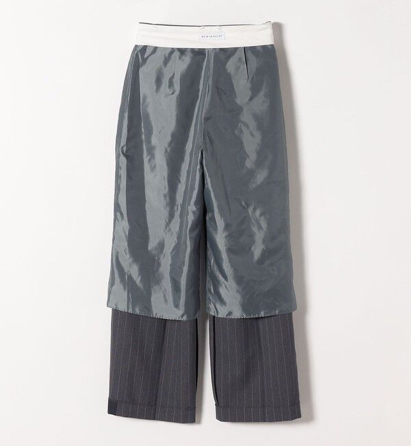 quaranciel「quaranciel:〈洗濯機可能〉サイドライン ストライプ ワイド パンツ」|スラックス|