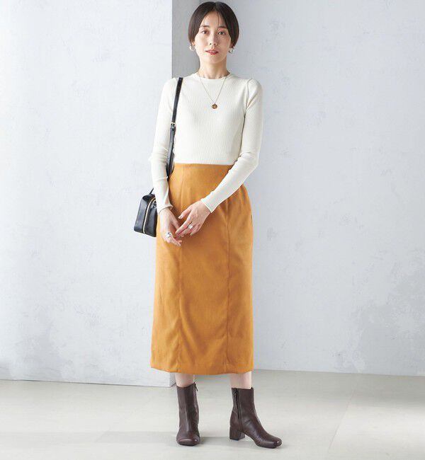 SHIPS for women「〈手洗い可能〉フェイク スエード (ポリエステル) タイト スカート」|タイト|