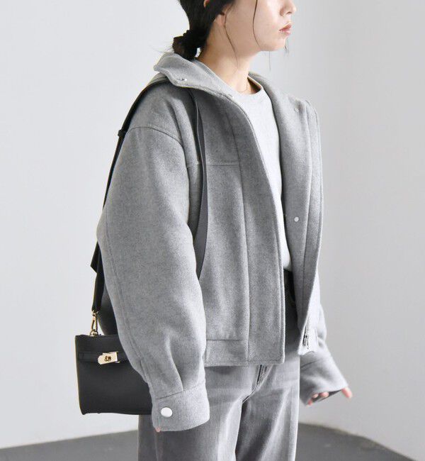 quaranciel「quaranciel: メルトン スタンドカラー ジップ ブルゾン コート」|ブルゾン・スタジャン|