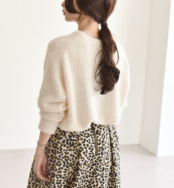 quaranciel「quaranciel:〈手洗い可能〉フェザーヤーン レースアップ ラメ スキッパー ニット」|ニット・セーター|