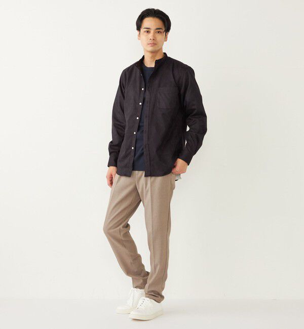 SHIPS Colors 「SHIPS Colors: ポリエステル フェイクスエード バンドカラー シャツ」|シャツ・ブラウス|