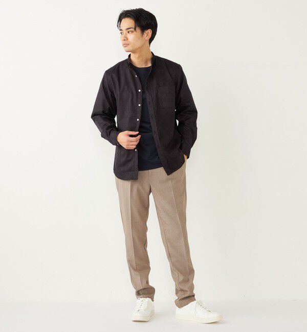 SHIPS Colors 「SHIPS Colors: ポリエステル フェイクスエード バンドカラー シャツ」|シャツ・ブラウス|