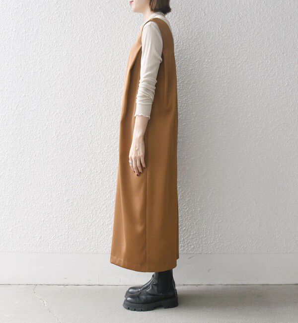 SHIPS any「SHIPS any:〈手洗い可能〉サテン スクエアネック ロング ワンピース」|ワンピース|